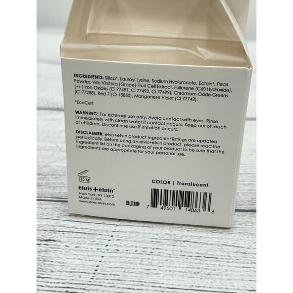 New Elvis+Elvin Aluronic Setting Powder Translucent With Fullerene 10g New York - Picture 4 of 4